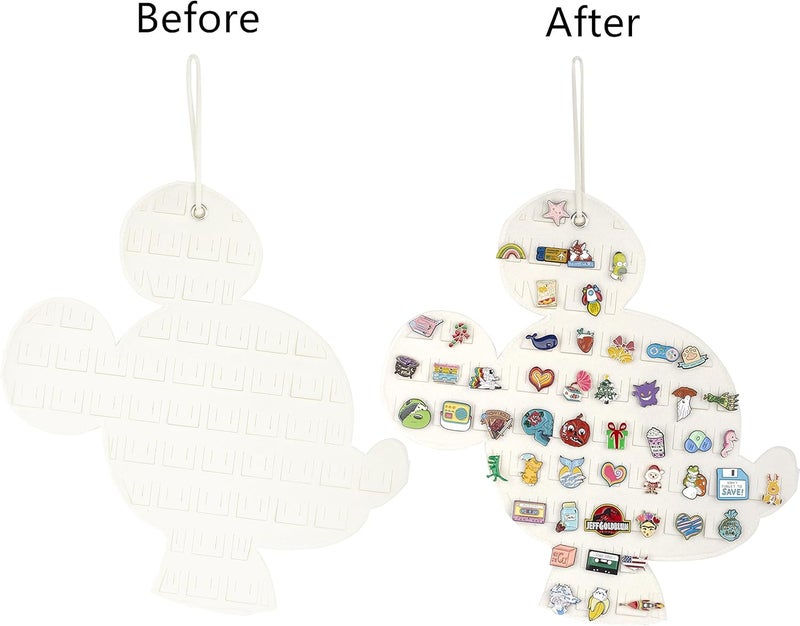 JOYMOMO Hanging Brooch Organizer - Enamel Pin Display, Cute Cartoon Shape Storage Holder for Brooch Pins (Beige-Mouse) - Image 2